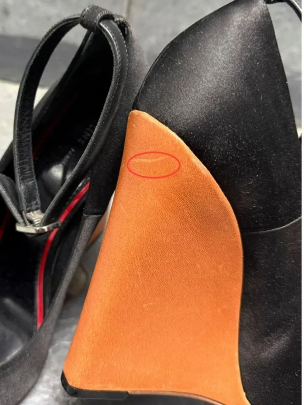 CELINE PHOEBE PHILO ERA BLACK SATIN WEDGE ANKLE STRAP SHOES